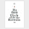 Weihnachtskarte Aquarellzeichnung "Hoffentlich reicht der Rotwein - Frohes Fest"
