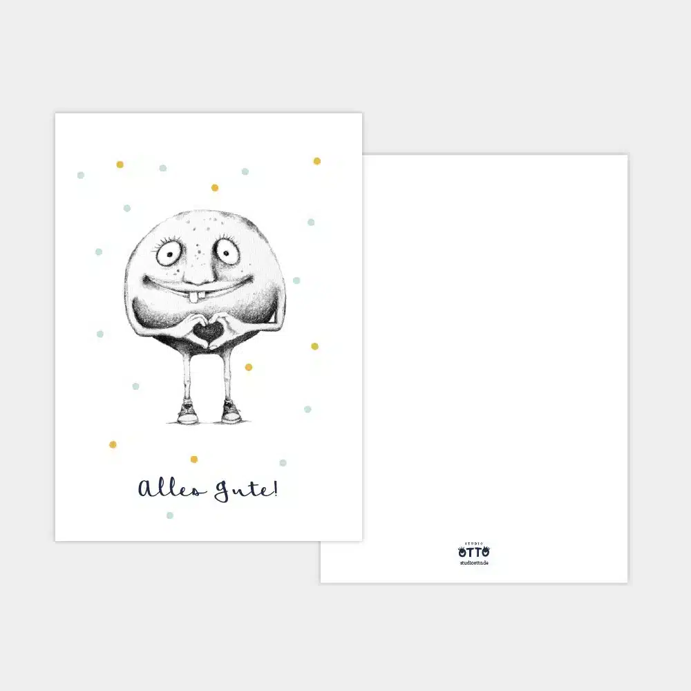 Genesungskarte Alles Gute mit dem Knollenmann
