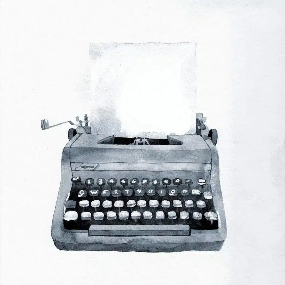 Weihnachtskarte Schreibmaschine