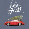 Weihnachtskarte roter Porsche 911 mit Tannenbaum, DIN A6