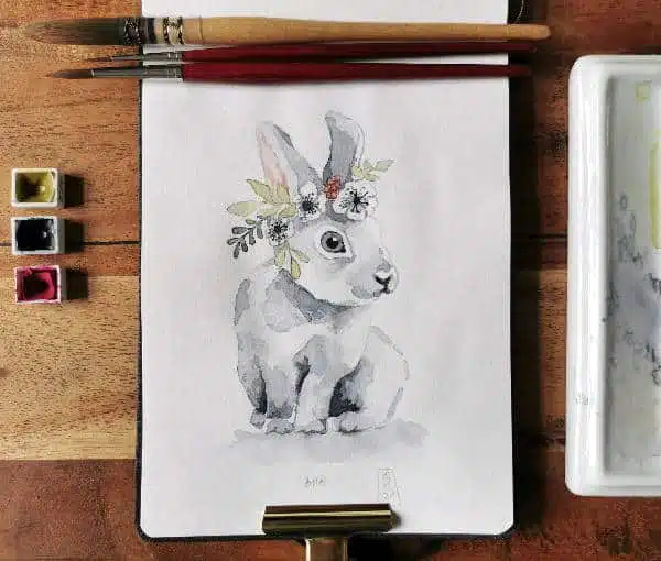 Osterkarte "BoHo-Hase"<br>Set mit 4 Klappkarten – Bild 3