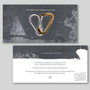 Eine Hochzeitseinladung für Segler.