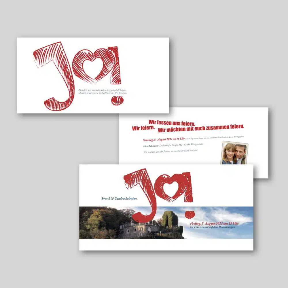 Eine Hochzeitseinladung.
