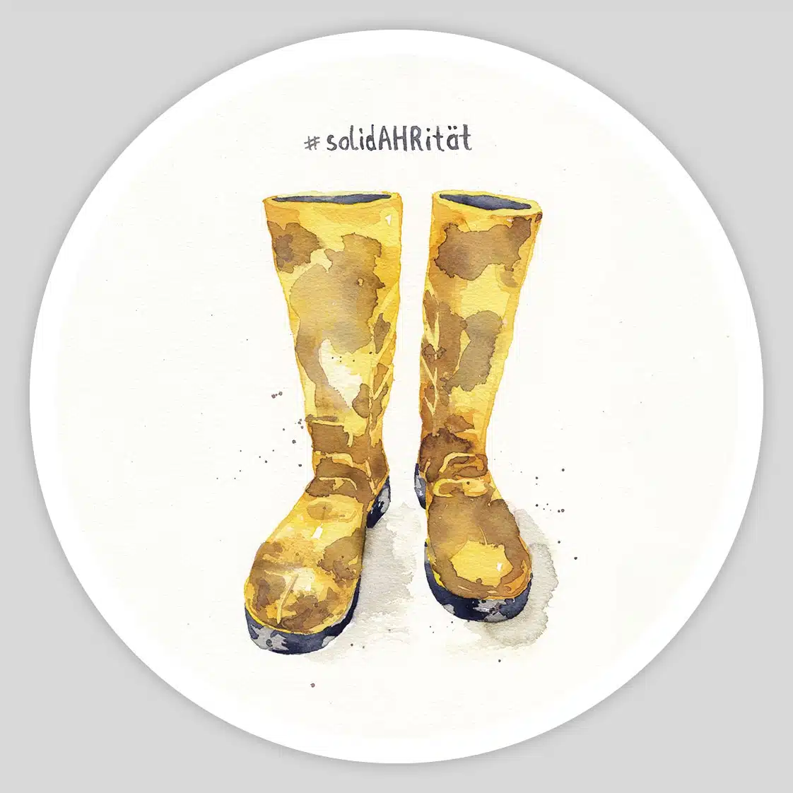 Ahrtal "Gummistiefel" Aufkleber 95 mm ø