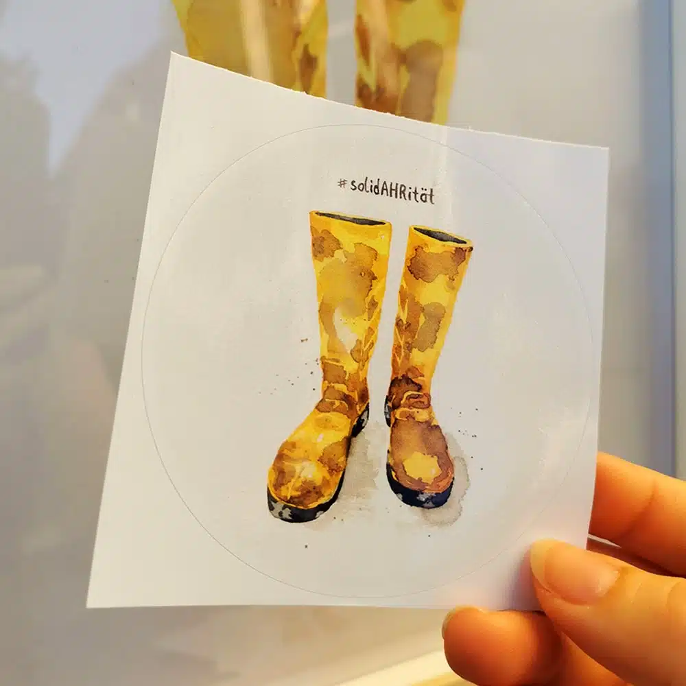 Ahrtal "Gummistiefel" Aufkleber 95 mm ø – Bild 2