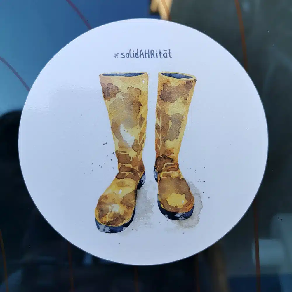 Ahrtal "Gummistiefel" Aufkleber 95 mm ø – Bild 3